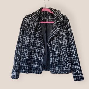 Black and white plaid coat